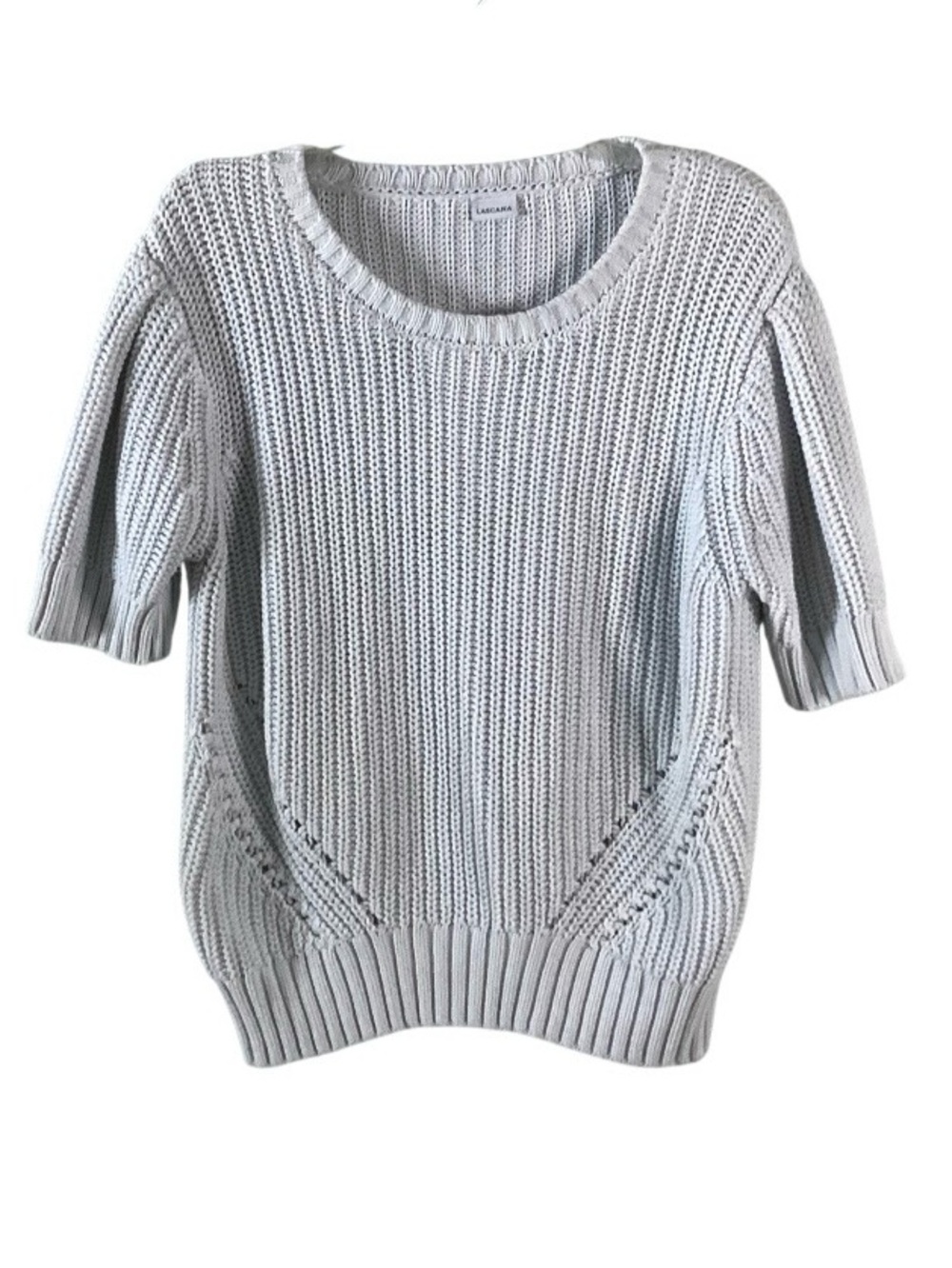Lascana Short-Sleeve Knit Chunky Sweater Pale Blue 12/14